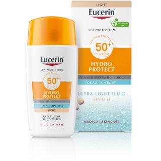 EUCERIN Sun Hydro Protect Ultra-Light Tinted SPF 50+ saules aizsarglīdzeklis, 50 ml