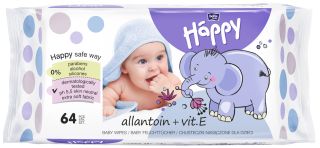 HAPPY Allantoin & vit.E mitrās salvetes, 64 gab.