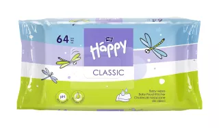 HAPPY Classic mitrās salvetes, 64 gab.
