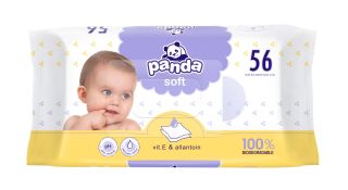 HAPPY Panda Soft mitrās salvetes, 56 gab.