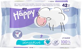 HAPPY Sensitive WC mitrais tualetes papīrs, 42 gab.