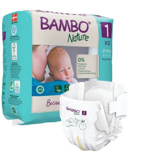 BAMBO NATURE BAMBO Nature autiņbiksītes, XS-1, 2-4 kg, 22 gab. autiņbiksītes, 22 gab.