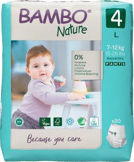 BAMBO NATURE Nature L-4, 7-14 kg autiņbiksītes, 20 gab.