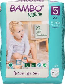 BAMBO NATURE Nature XL-5 (12-18 kg) autiņbiksītes, 22 gab.