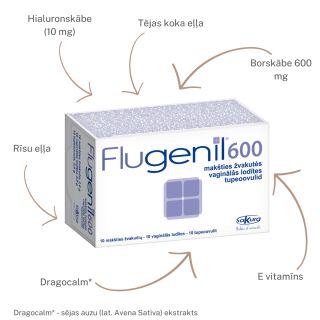 FLUGENIL 600 vaginālās lodītes, 10 gab.