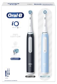 ORAL-B iO3 Duo Matt Black + iO3 Ice Blue elektriskā zobu birste, 2 gab.