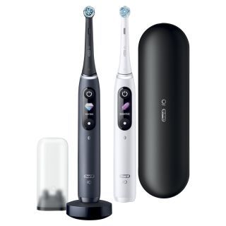 ORAL-B iO8 Duo Black + White elektriskā zobu birste, 2 gab.