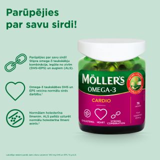 MOLLERS Omega-3 Cardio kapsulas, 76 gab.