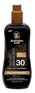 AUSTRALIAN GOLD Gold SPF30 Spray Gel With Bronzer saules aizsargsprejs, 100 ml