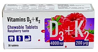PHARMPRO Vitamin D3+K2 košļājamās tabletes, 30 gab.