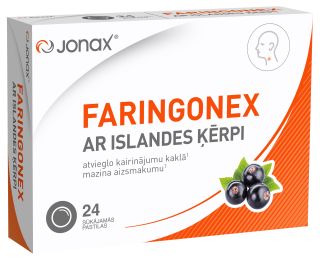 JONAX Faringonex Ar Islandes Ķērpi pastilas, 24 gab.