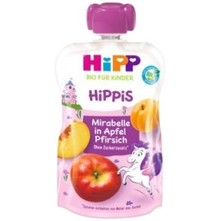 HIPP ābolu, plūmju, persiku, no 1gada biezenis, 100 g