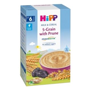 HIPP Organic Milk & Cereal 5-Grain with Prune (6+) biezputra, 250 g