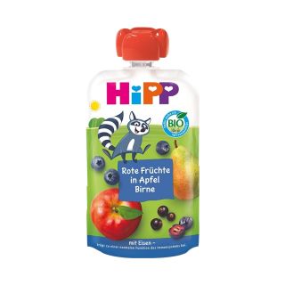HIPP sarkanie augļi ābolu bumbieru, no 1 gada biezenis, 100 g
