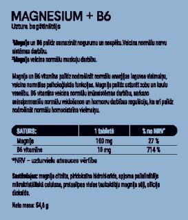 ELITE Magnesium + B6 tabletes, 60 gab.