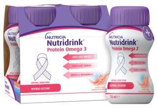 NUTRICIA Nutridrink Protein Omega 3 ar atsvaidzinošo persiku-mango garšu 125 ml , 4 gab.