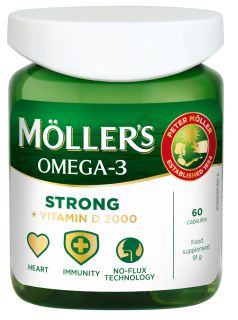 MOLLERS Strong + Vitamin D 2000IU kapsulas, 60 gab.