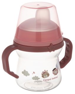 CANPOL BABIES FirstCup Bonjour Paris Pink krūzīte ar rokturiem, 150 ml