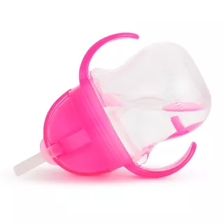 MUNCHKIN 6m+, pink krūzīte ar salmiņu, 207 ml