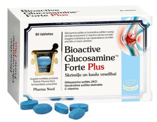 BIOACTIVE Glucosamine Forte Plus tabletes, 80 gab.