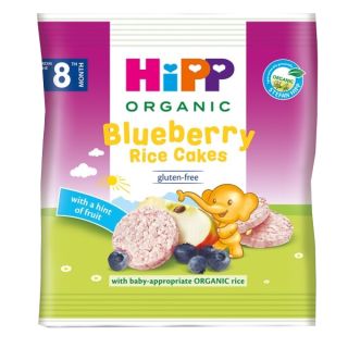 HIPP Organic Blueberry Rice Cakes (8+) uzkoda, 30 g