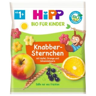 HIPP Organic Crispy Stars Apple, Orange, Blackcurrant uzkoda, 30 g
