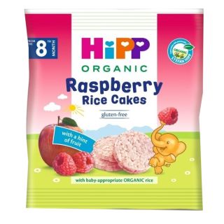 HIPP Organic Raspberry Rice Cakes uzkoda, 30 g