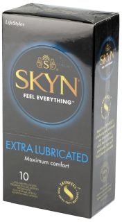 LIFESTYLES Skyn Extra Lubricate prezervatīvi, 10 gab.