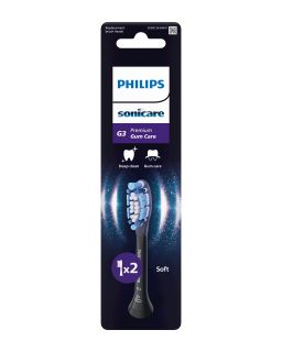 PHILIPS Sonicare Premium Gum Care (melni) elektriskās zobu birstes uzgaļi, 2 gab.