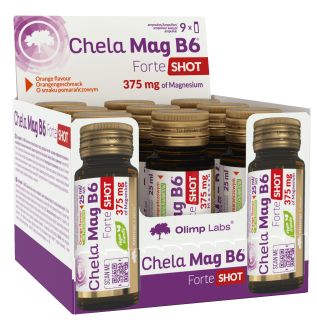 OLIMP LABS Chela - Mag B6 Forte Shot (25 ml) Orange ampulas, 9 gab.