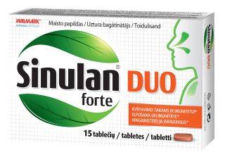 SINULAN Duo Forte tabletes, 15 gab.