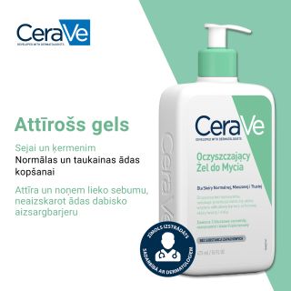 CERAVE For Face And Body With Ceramides attīroša želeja, 473 ml