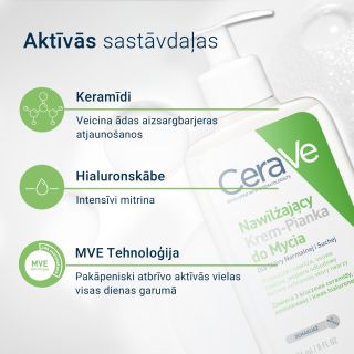 CERAVE Moisturising With Ceramides attīrošs krēms, 473 ml