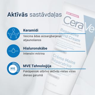 CERAVE Reparative With Ceramides roku krēms, 100 ml
