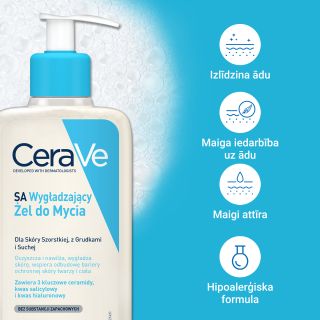 CERAVE SA Smoothing mazgāšanās želeja, 236 ml
