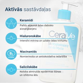 CERAVE SA Smoothing mazgāšanās želeja, 473 ml