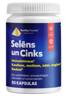 VESELĪBAS PIRAMĪDA Selēns & Cinks kapsulas, 60 gab.