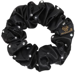 CRYSTALLOVE Crystalized Black zīda matu gumija, 1 gab.