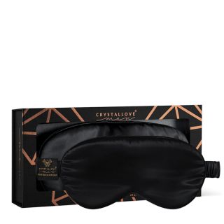 CRYSTALLOVE Men Black zīda maska miegam, 1 gab.