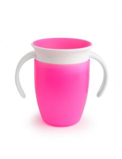 MUNCHKIN Miracle 360, pink, 6m+ mācību krūzīte, 207 ml