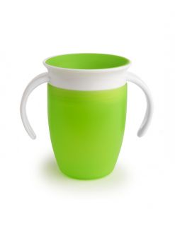 MUNCHKIN Miracle 360, zaļa, 6m+ mācību krūzīte, 207 ml