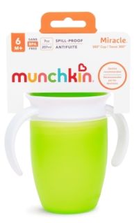 MUNCHKIN Miracle 360, zaļa, 6m+ mācību krūzīte, 207 ml