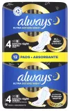 ALWAYS Ultra Secure Night higiēniskās paketes, 12 gab.