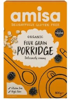 AMISA Organic Gluten Free 4 Grain biezputra, 300 g