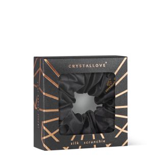 CRYSTALLOVE Black zīda matu gumija, 1 gab.