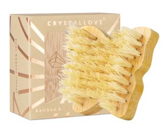 CRYSTALLOVE Butterfly Bamboo Agave Travel Size ķermeņa birste, 1 gab.