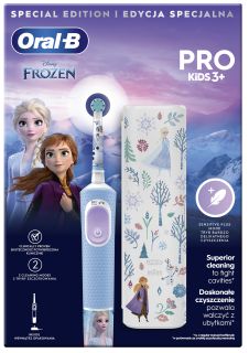 ORAL-B Pro Kids Frozen ar ceļojumu futrāli elektriskā zobu birste, 1 gab.