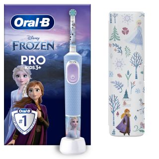 ORAL-B Pro Kids Frozen ar ceļojumu futrāli elektriskā zobu birste, 1 gab.