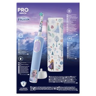 ORAL-B Pro Kids Frozen ar ceļojumu futrāli elektriskā zobu birste, 1 gab.