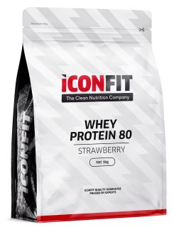 ICONFIT Whey Protein 80 - Strawberry pulveris, 1000 g